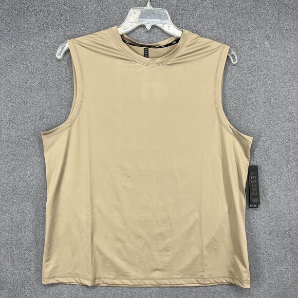 Leg3nd Inspire Tank Top Shirt Men Large Doeskin Active Training Gym Short Sleeve - Picture 1 of 15